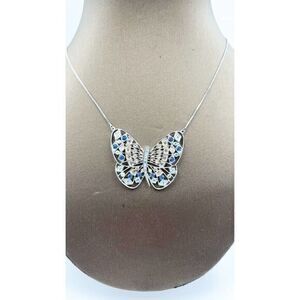 AVA RO Multicolor Butterfly Pendant Necklace with Swarovski Crystal